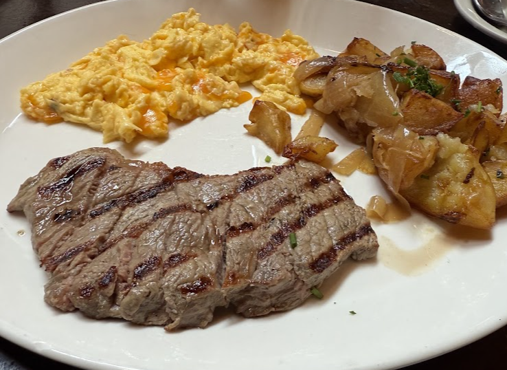 Balthazar Restaurant signature dishes Steak and Eggs
Roasted Chicken "Marsala"
Balthazar Burger